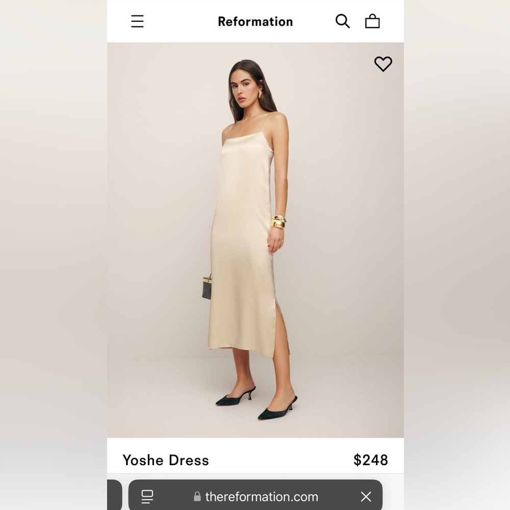 Reformation Yoshe Silk Slip Dress